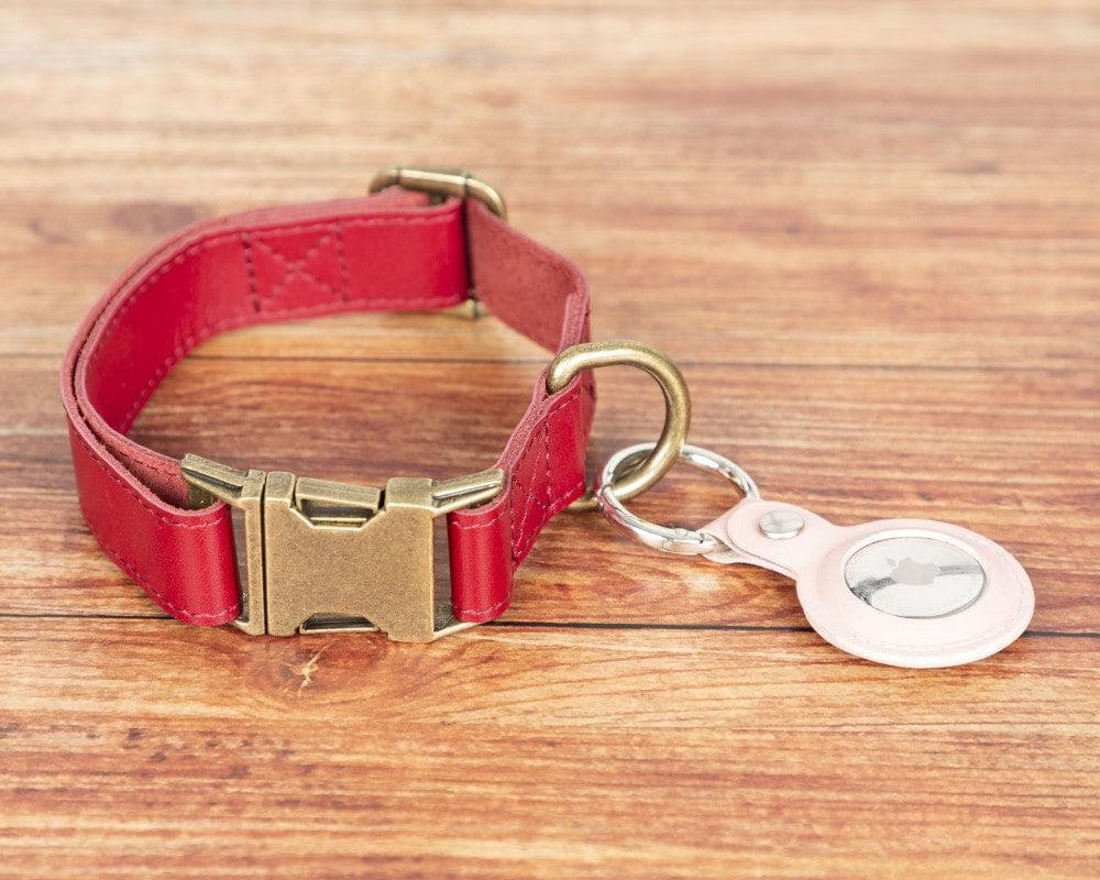 Scobby Leather Dog Collar - Red