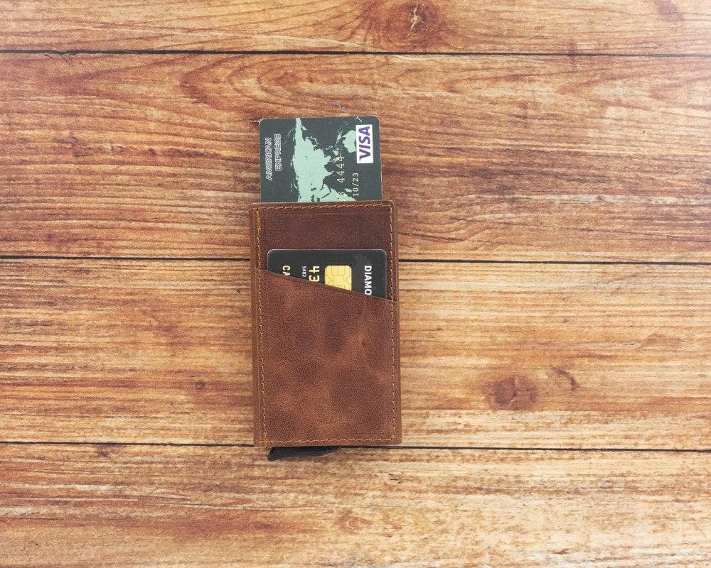 Torres Genuine Leather Mechanical Card Holder