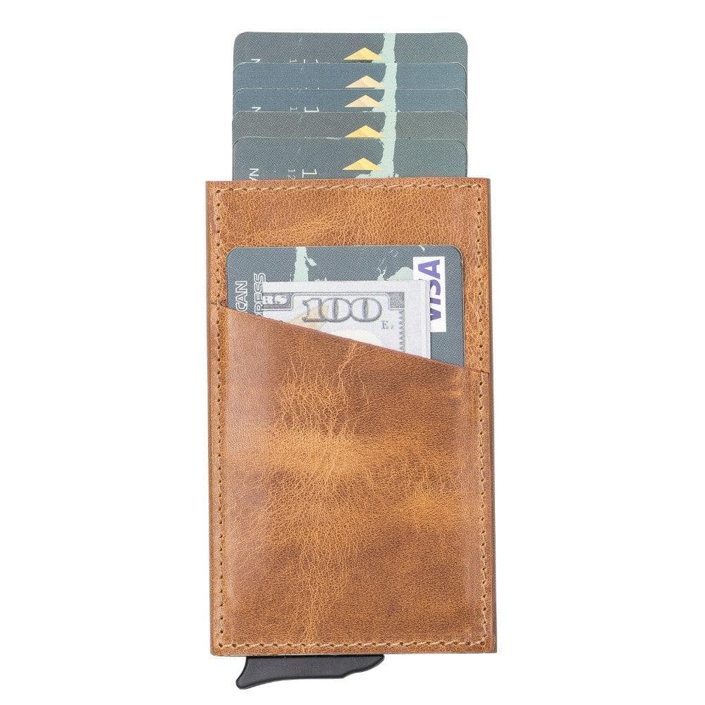 Torres Genuine Leather Mechanical Card Holder