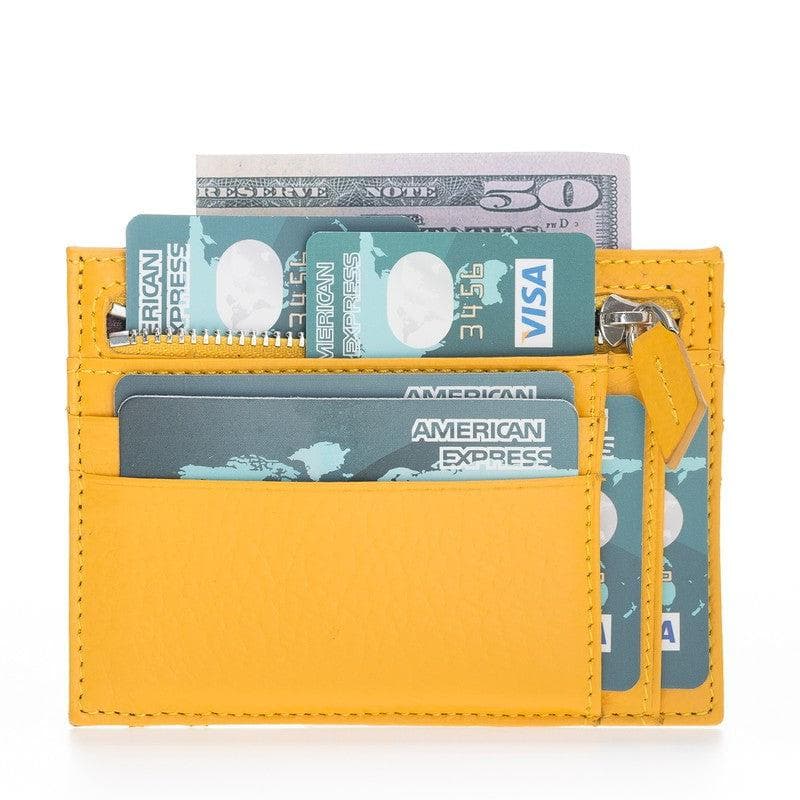 Zip Genuine Leather Card Holder