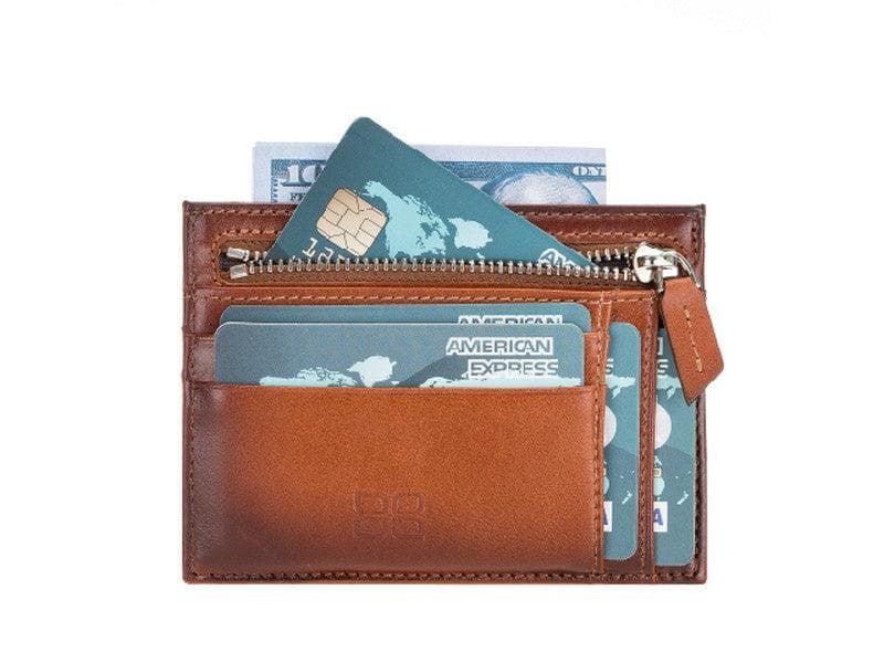 Zip Genuine Leather Card Holder