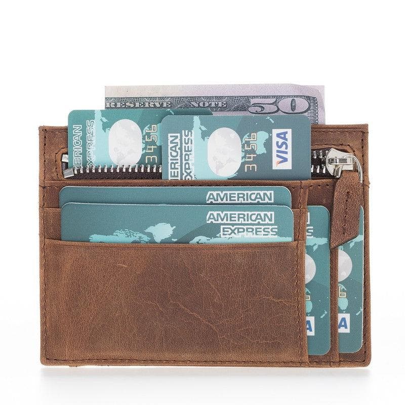 Zip Genuine Leather Card Holder