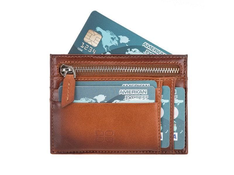 Zip Genuine Leather Card Holder