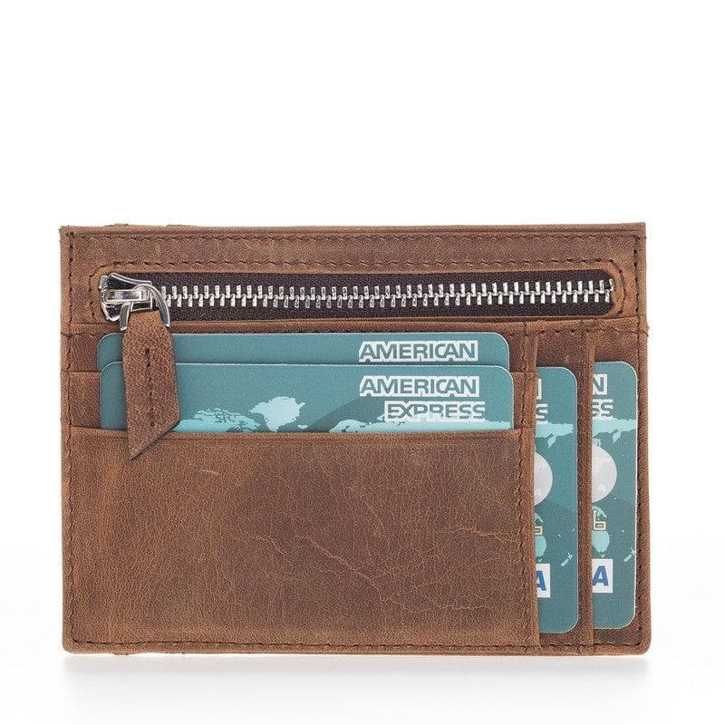 Zip Genuine Leather Card Holder