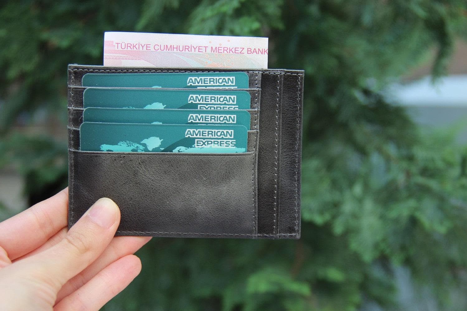 Zip Genuine Leather Card Holder