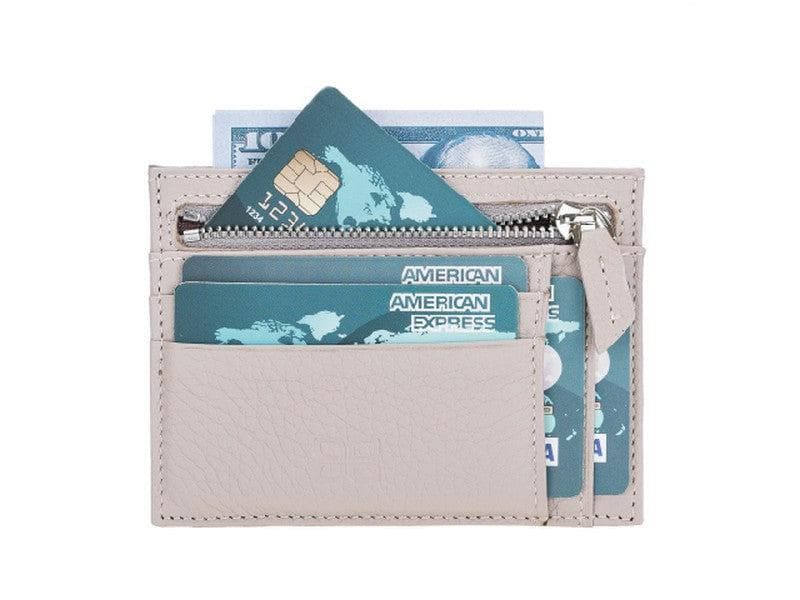 Zip Genuine Leather Card Holder