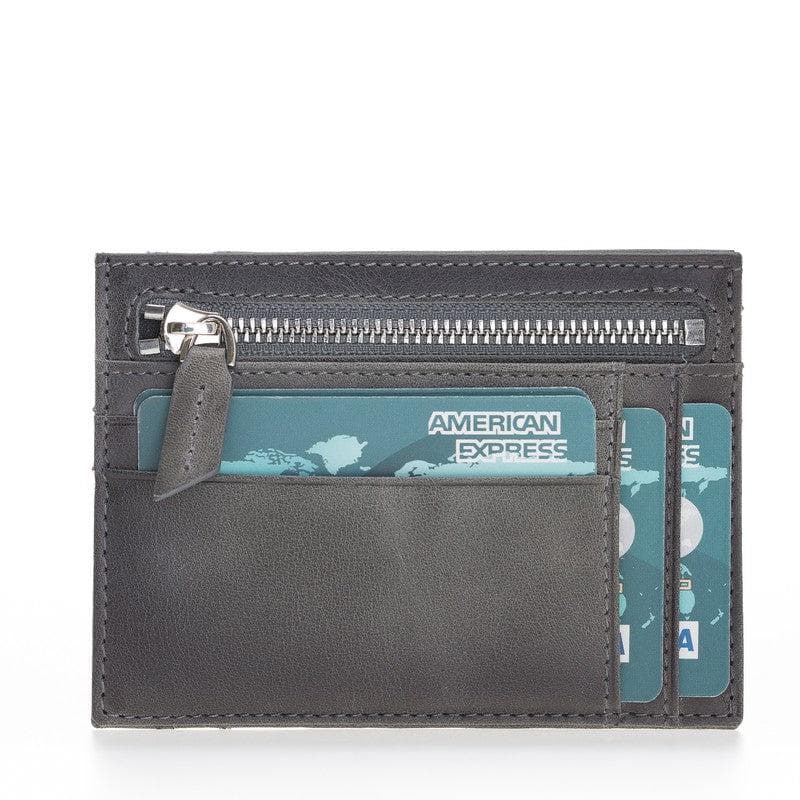 Zip Genuine Leather Card Holder