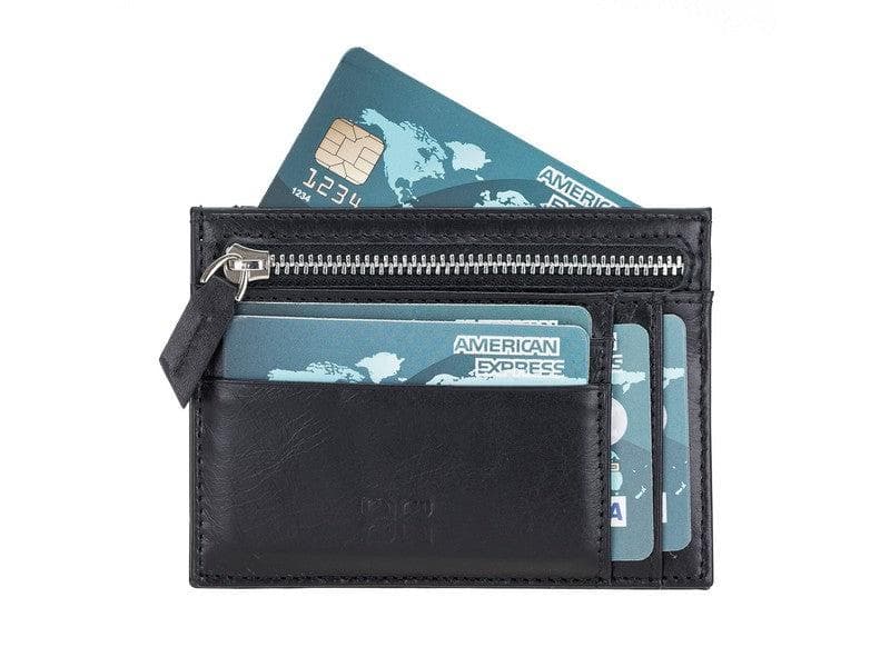 Zip Genuine Leather Card Holder