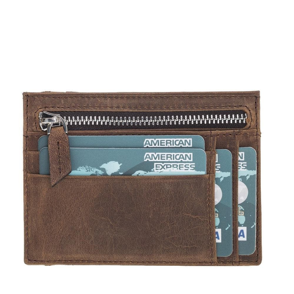 Zip Genuine Leather Card Holder