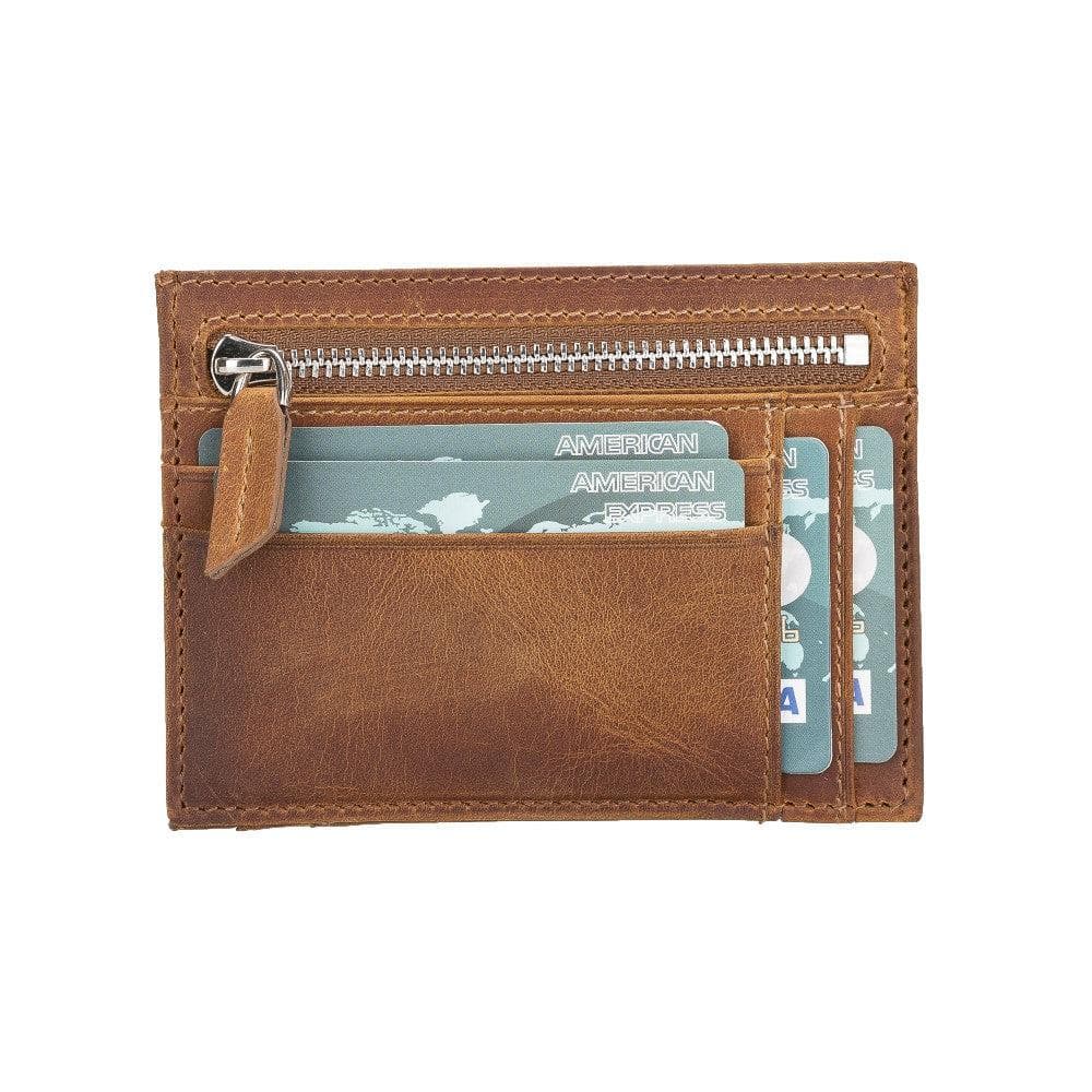 Zip Genuine Leather Card Holder