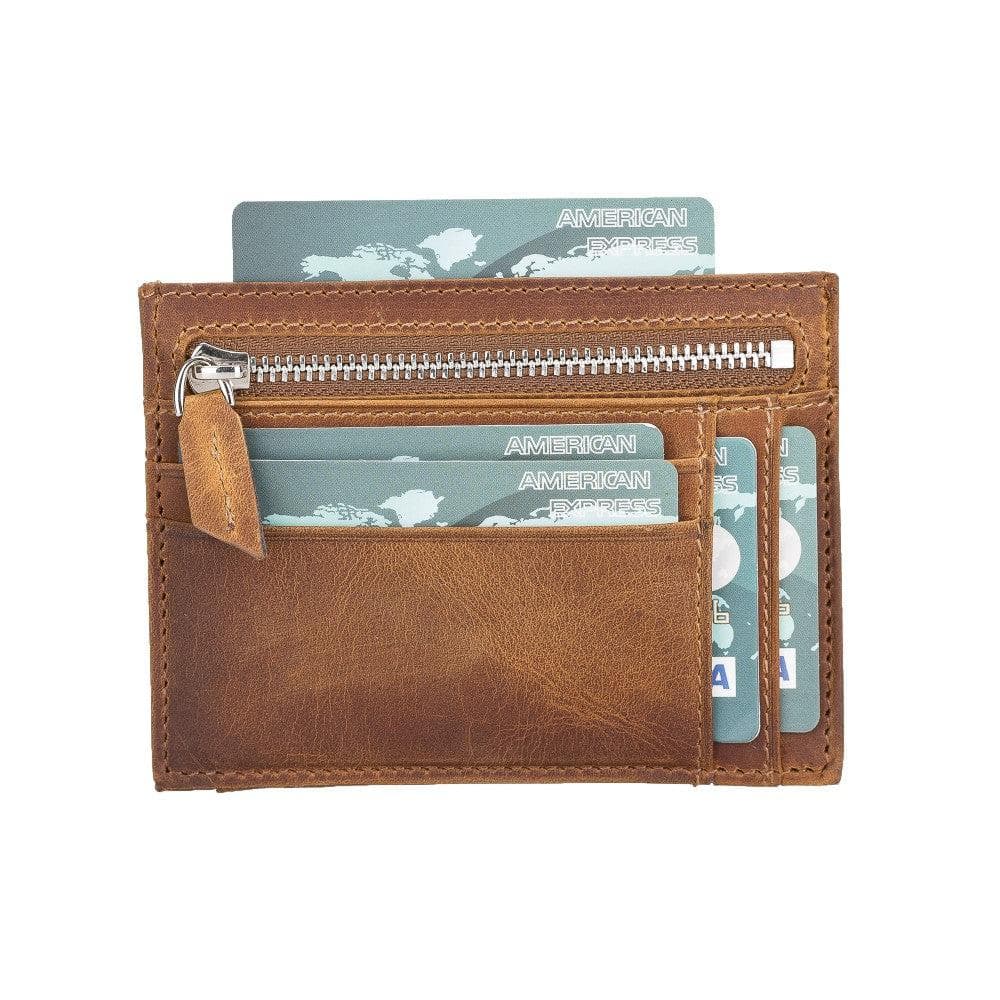 Zip Genuine Leather Card Holder