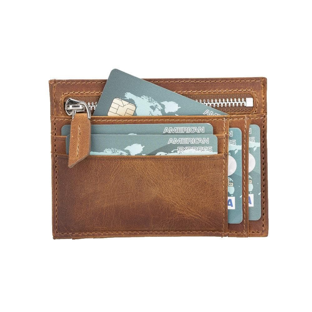 Zip Genuine Leather Card Holder