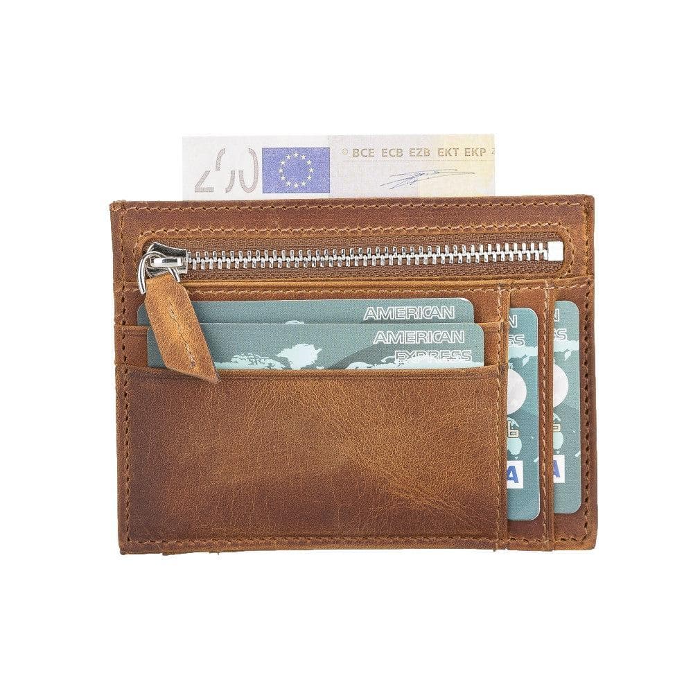 Zip Genuine Leather Card Holder