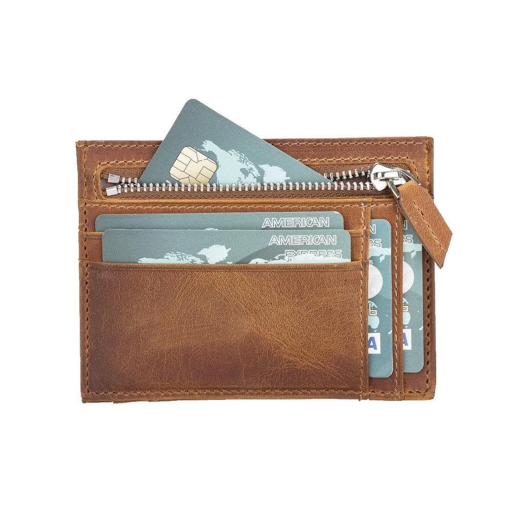 Zip Genuine Leather Card Holder