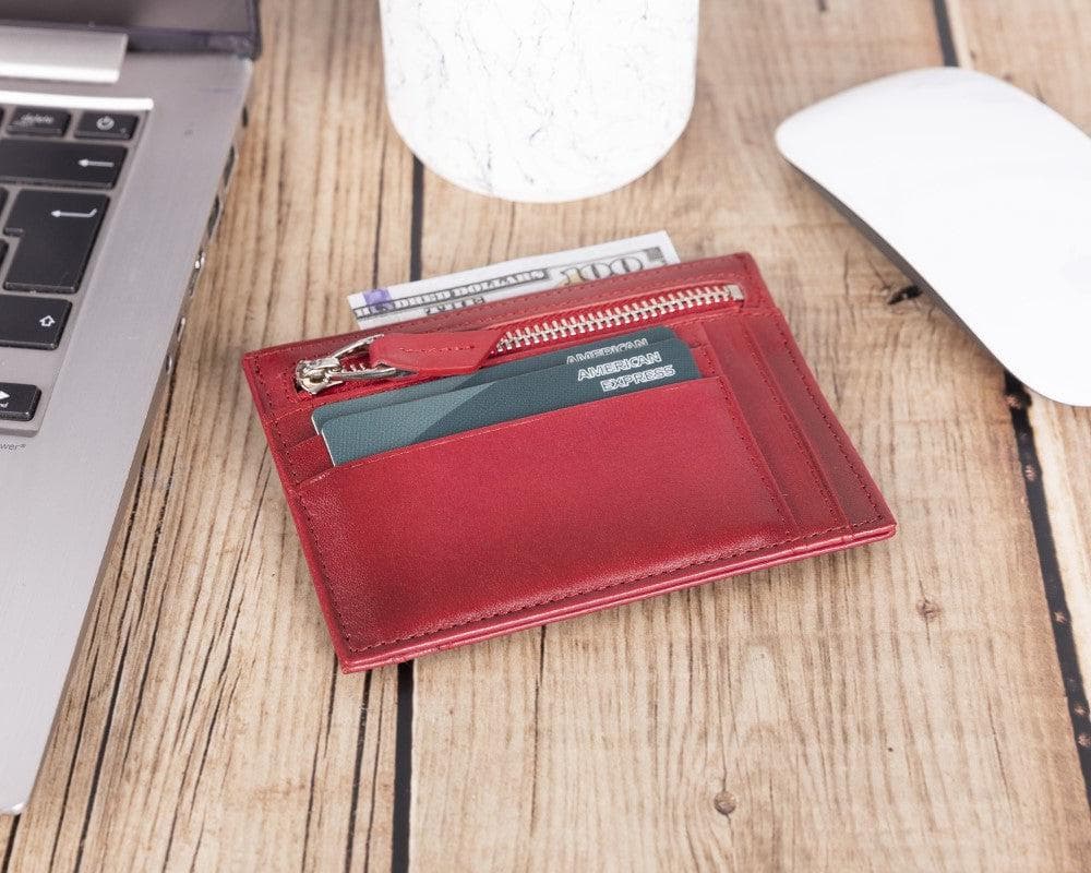 Zip Genuine Leather Card Holder