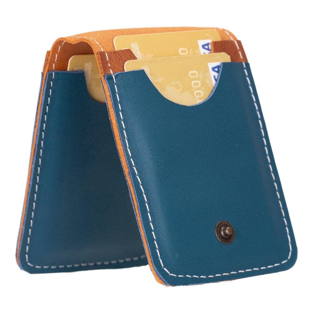 Bella Leather Card Holder Blue Bouletta