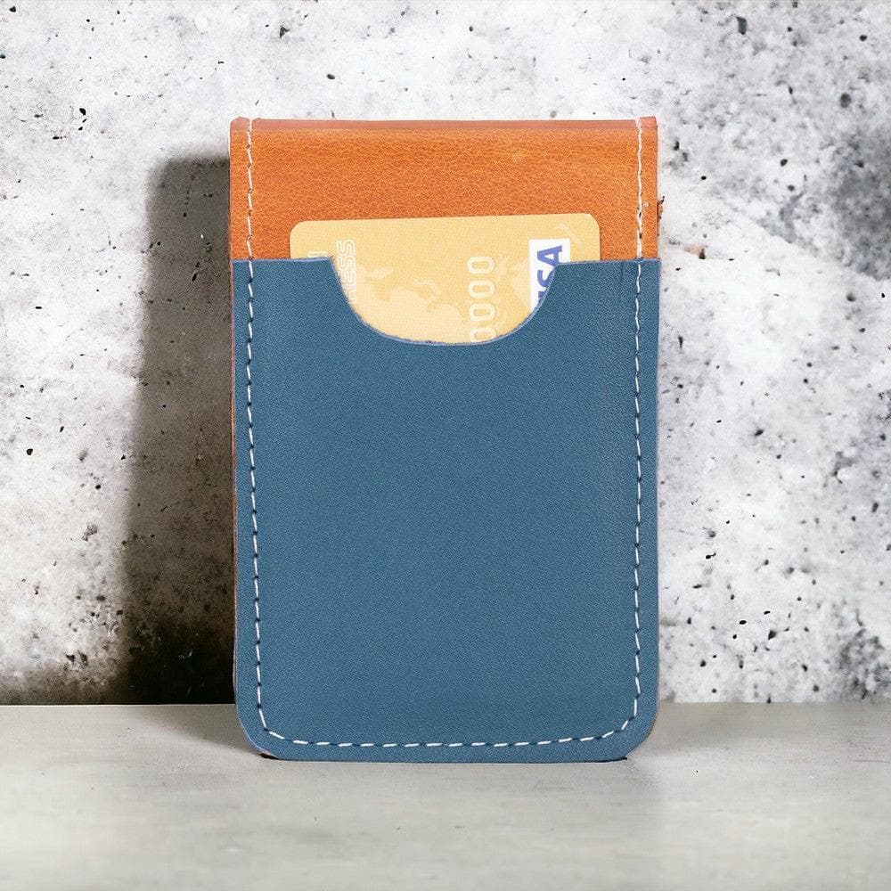 Bella Leather Card Holder Blue Bouletta