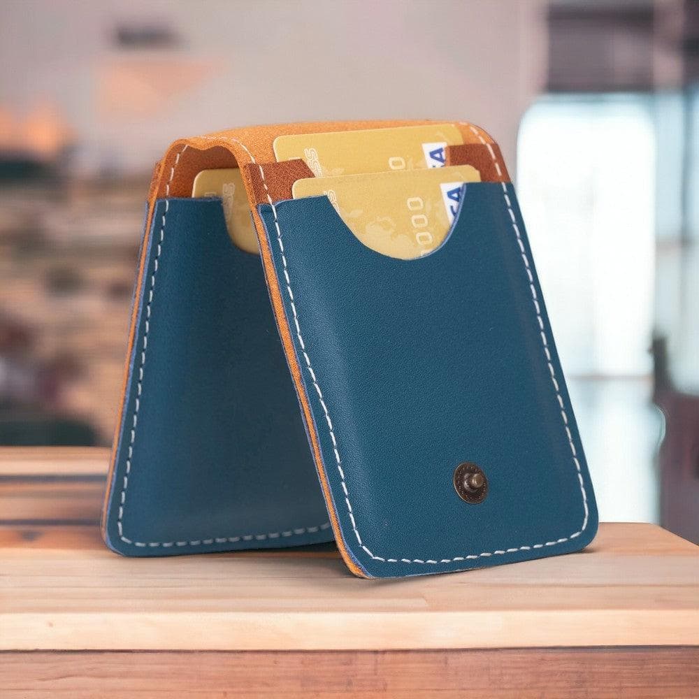 Bella Leather Card Holder Blue Bouletta