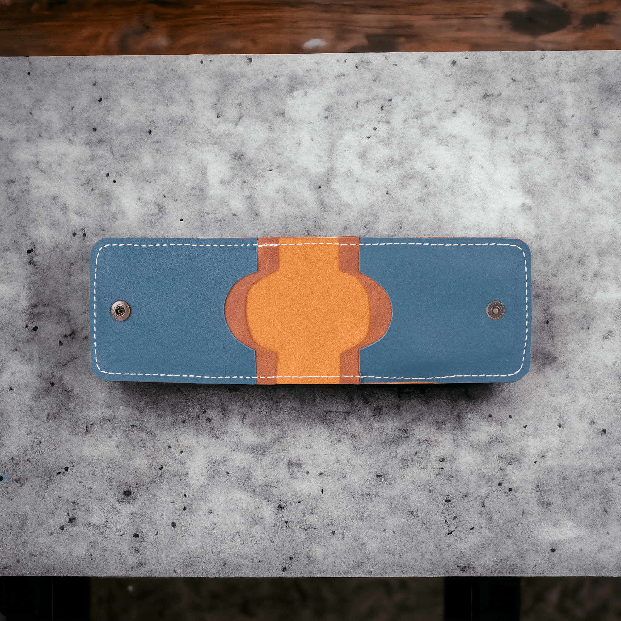 Bella Leather Card Holder Blue Bouletta