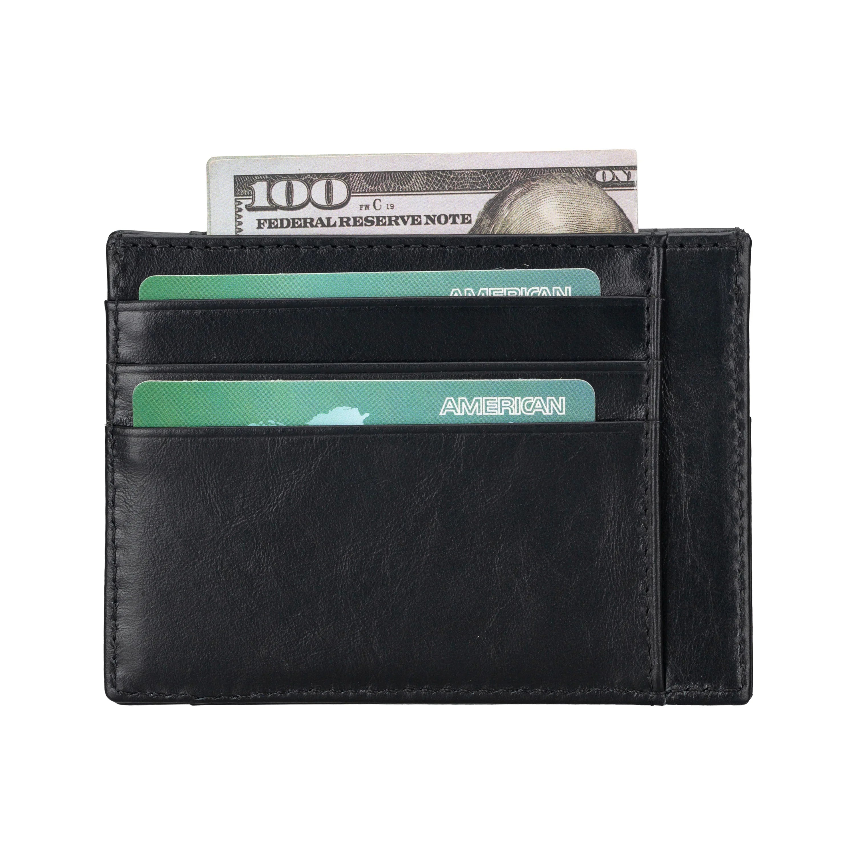 BLW18 Card Holder Leather Black Bouletta