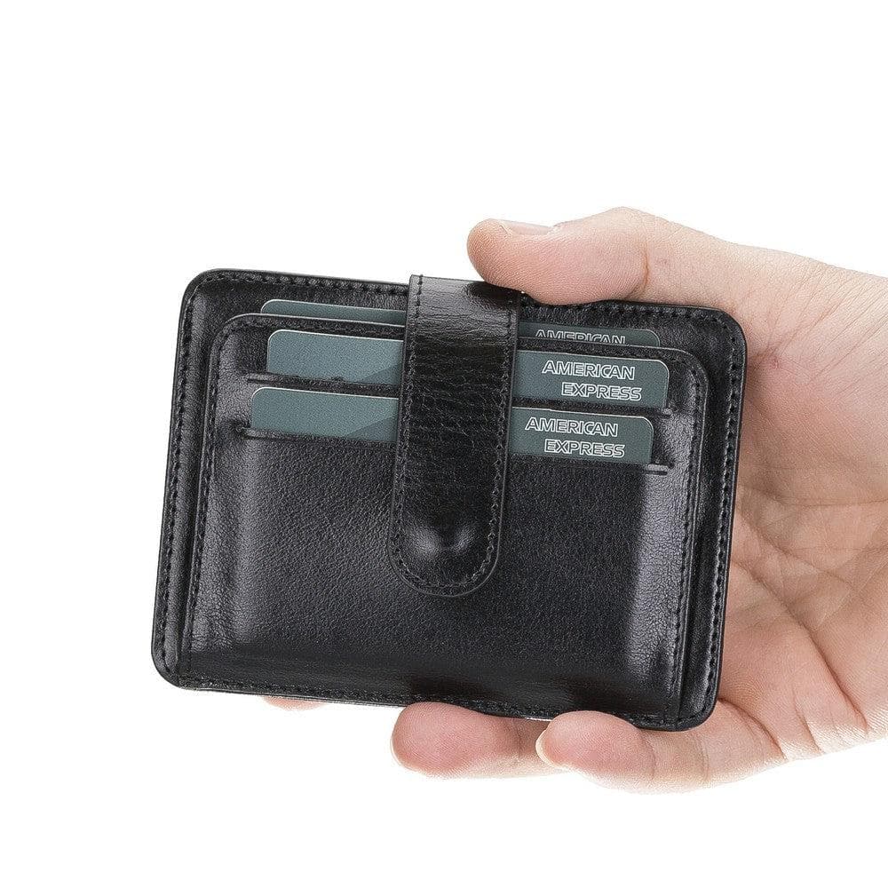 BLW19 Leather Card Holder Black Bouletta