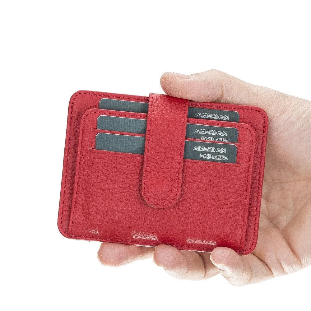 BLW19 Leather Card Holder Crimson Bouletta