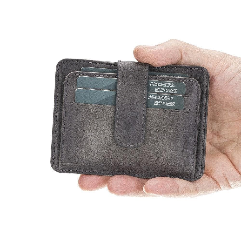 BLW19 Leather Card Holder Gray Bouletta