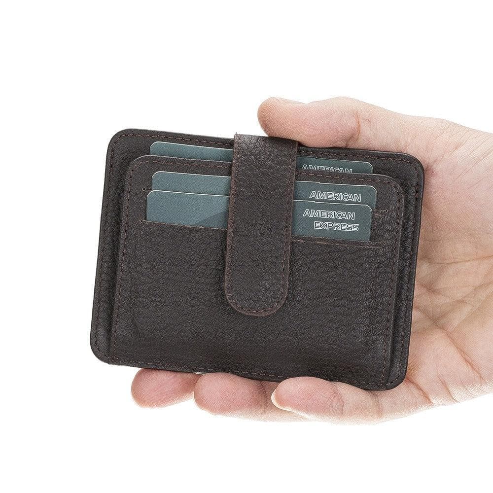 BLW19 Leather Card Holder Brown Bouletta