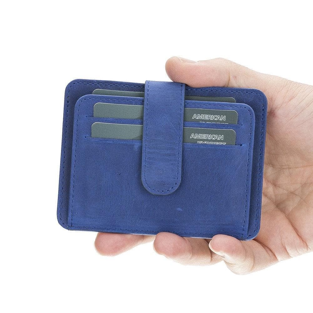 BLW19 Leather Card Holder Cadet Blue Bouletta