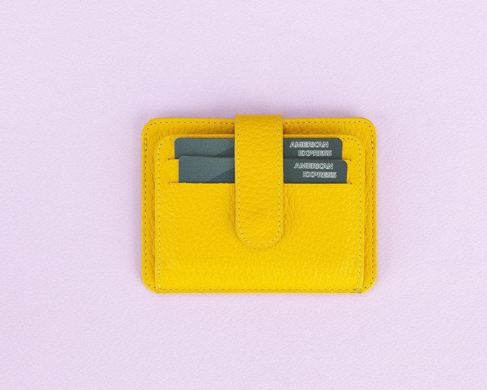 BLW19 Leather Card Holder Yellow Bouletta