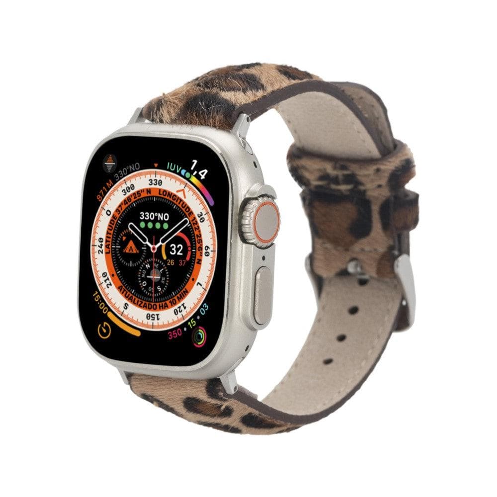 Cardiff Classic Apple Watch Leather Straps Leopard Hairy / Leather Bouletta