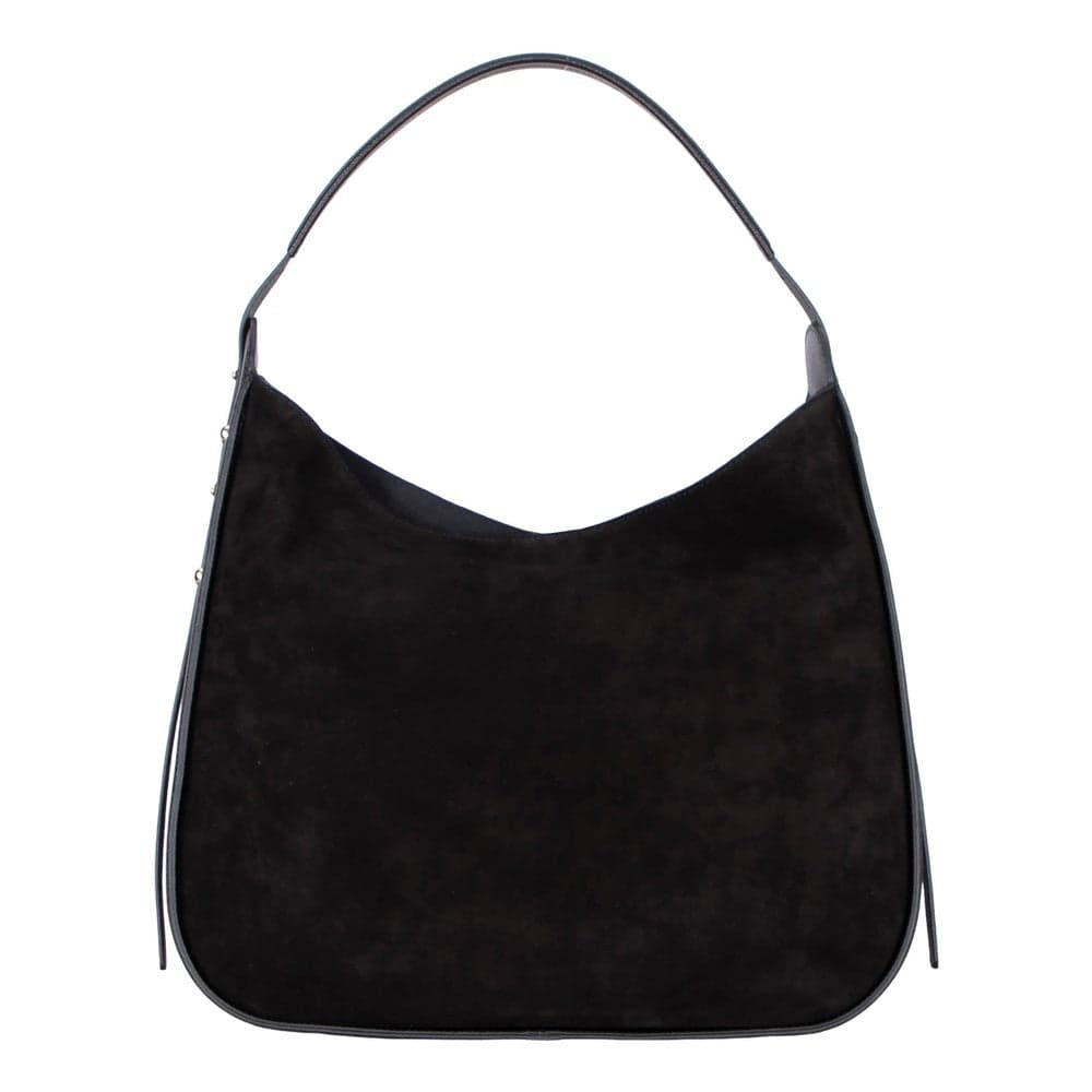 Carina Suede Leather Women's Bag Black Bouletta
