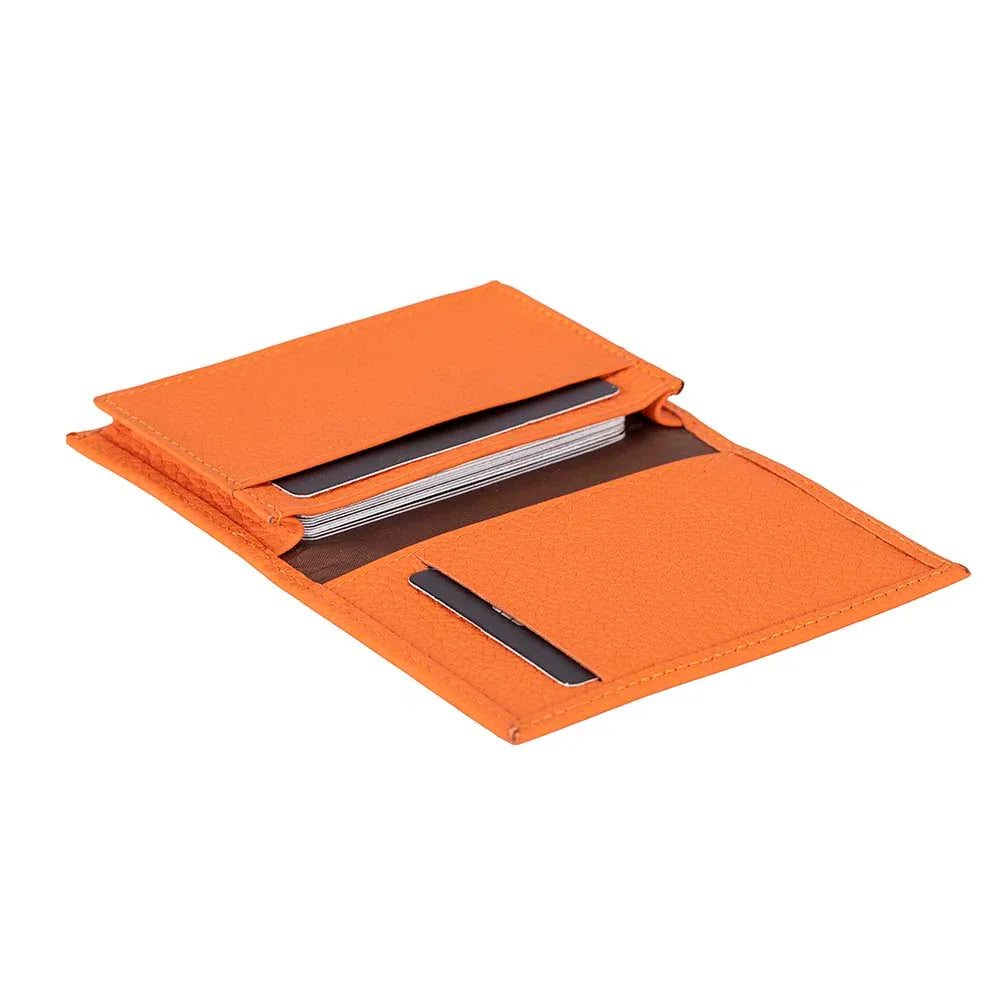 Carto Leather Card Holder Orange Bouletta