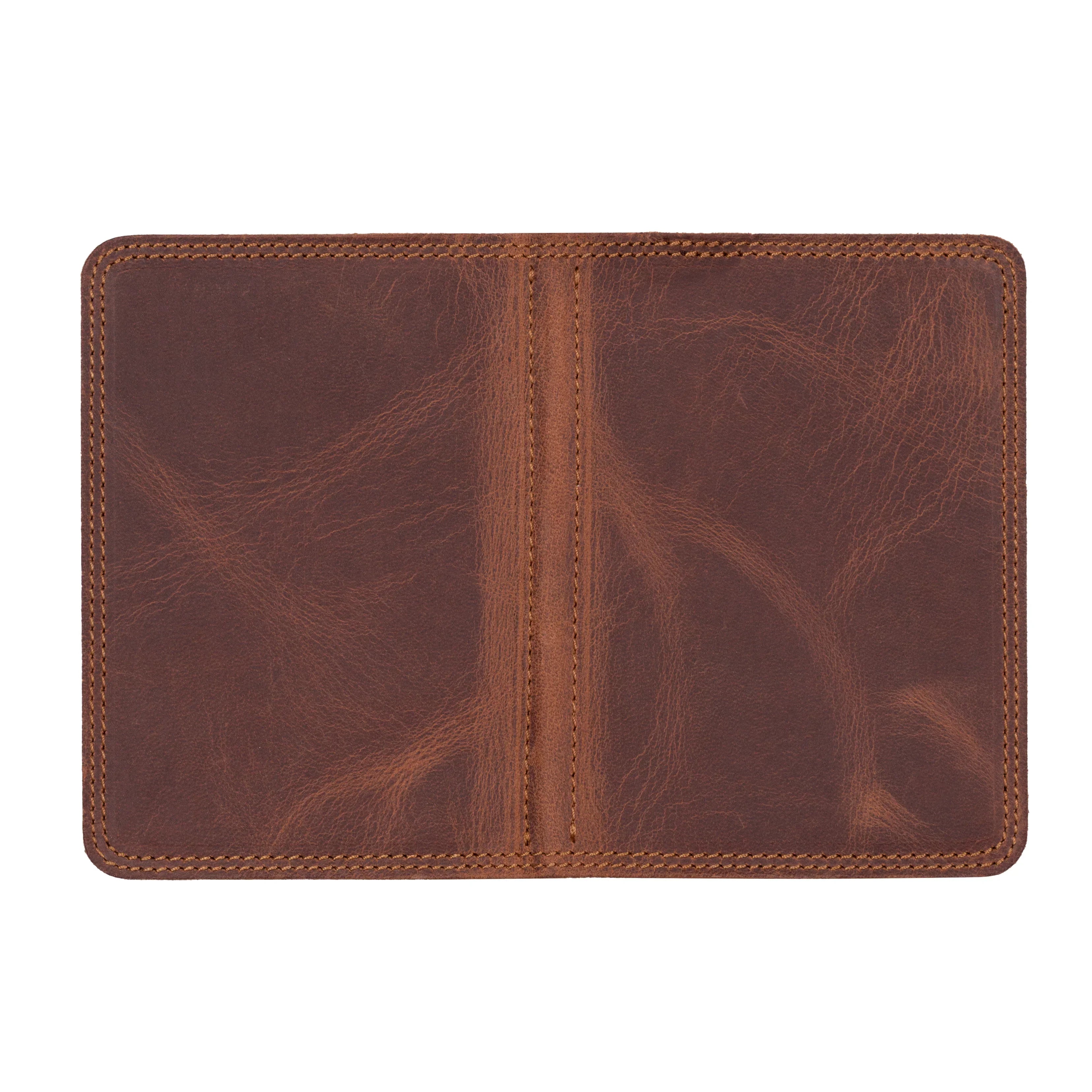 Carvan Leather License Registration Holder Saddle Brown Bouletta