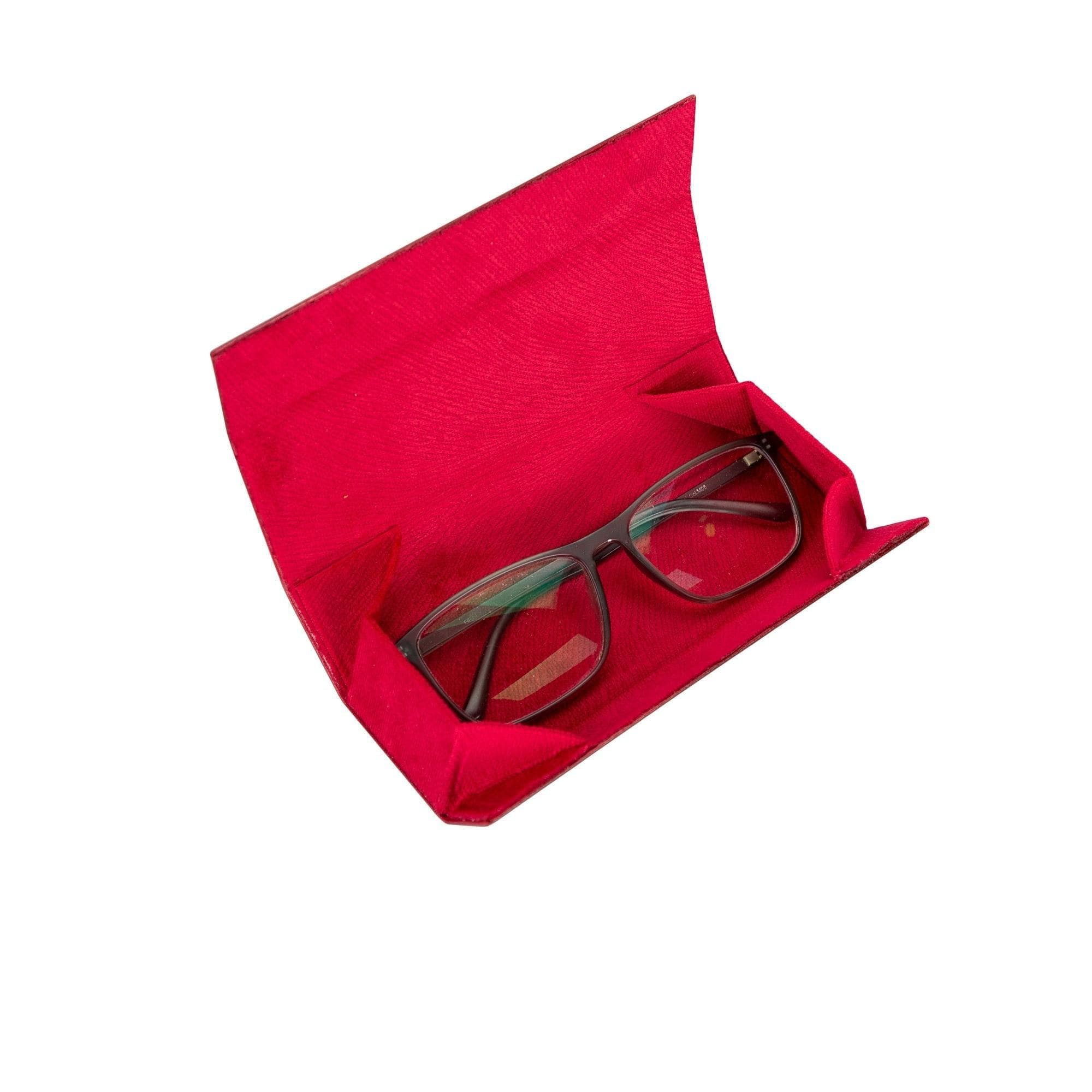 Clever Leather Glasses Case Red Bouletta