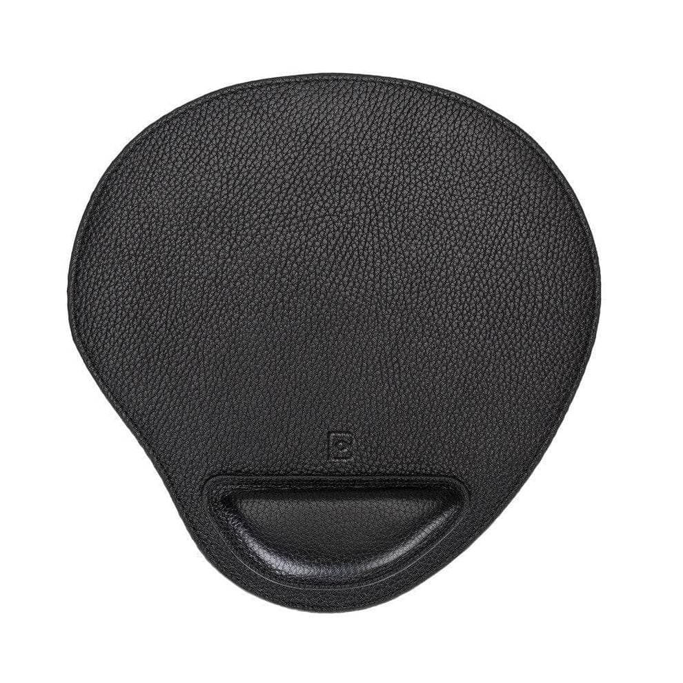 Cushioned Genuine Leather Mouse Pad Pebble Black Bouletta