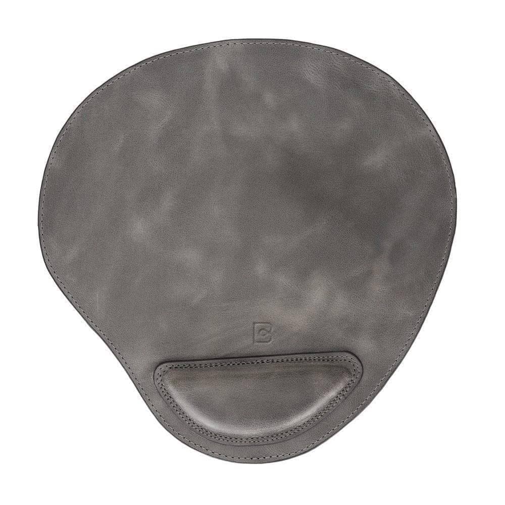 Cushioned Genuine Leather Mouse Pad Gray Bouletta