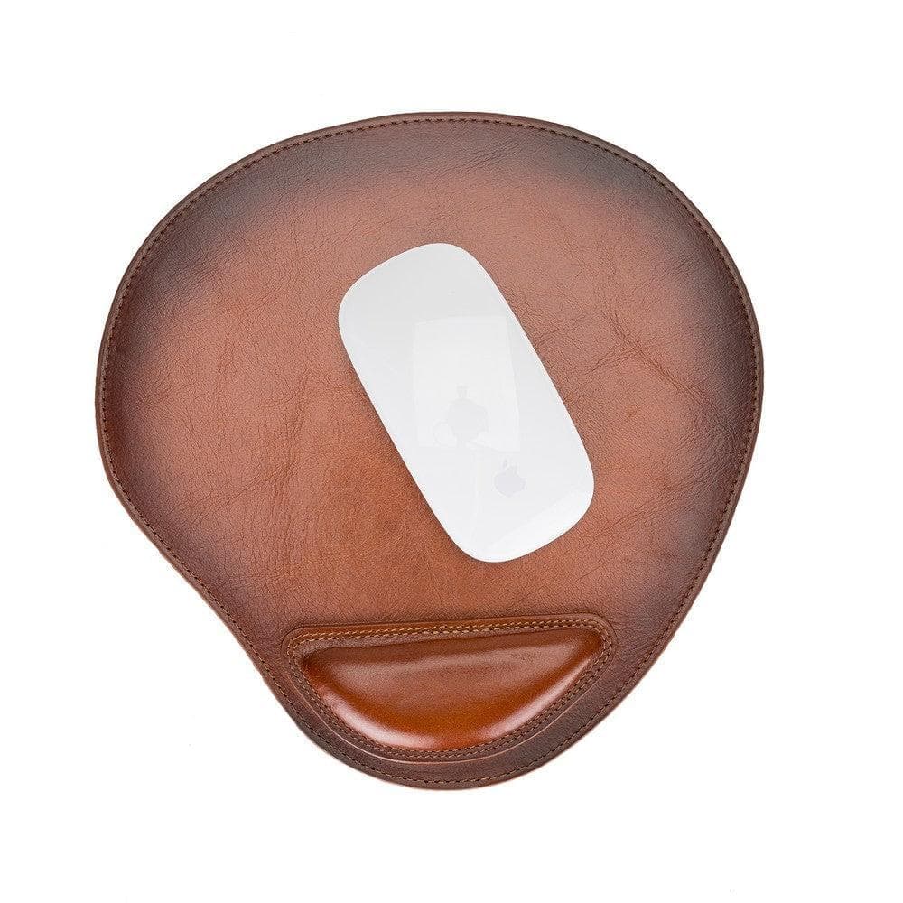 Cushioned Genuine Leather Mouse Pad Tan Bouletta