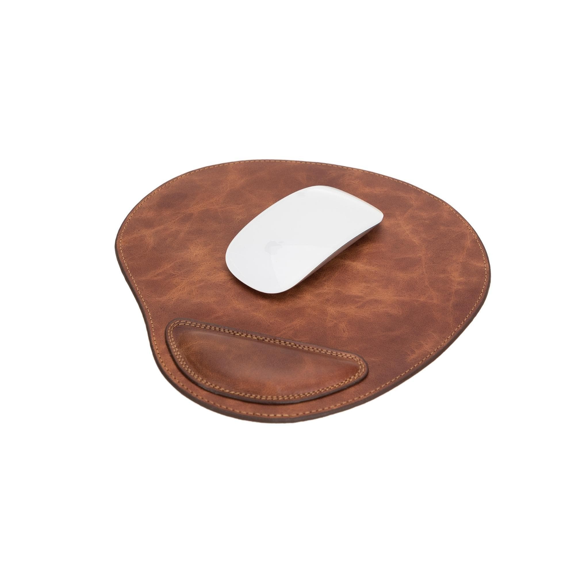 Cushioned Genuine Leather Mouse Pad Dark Brown Bouletta