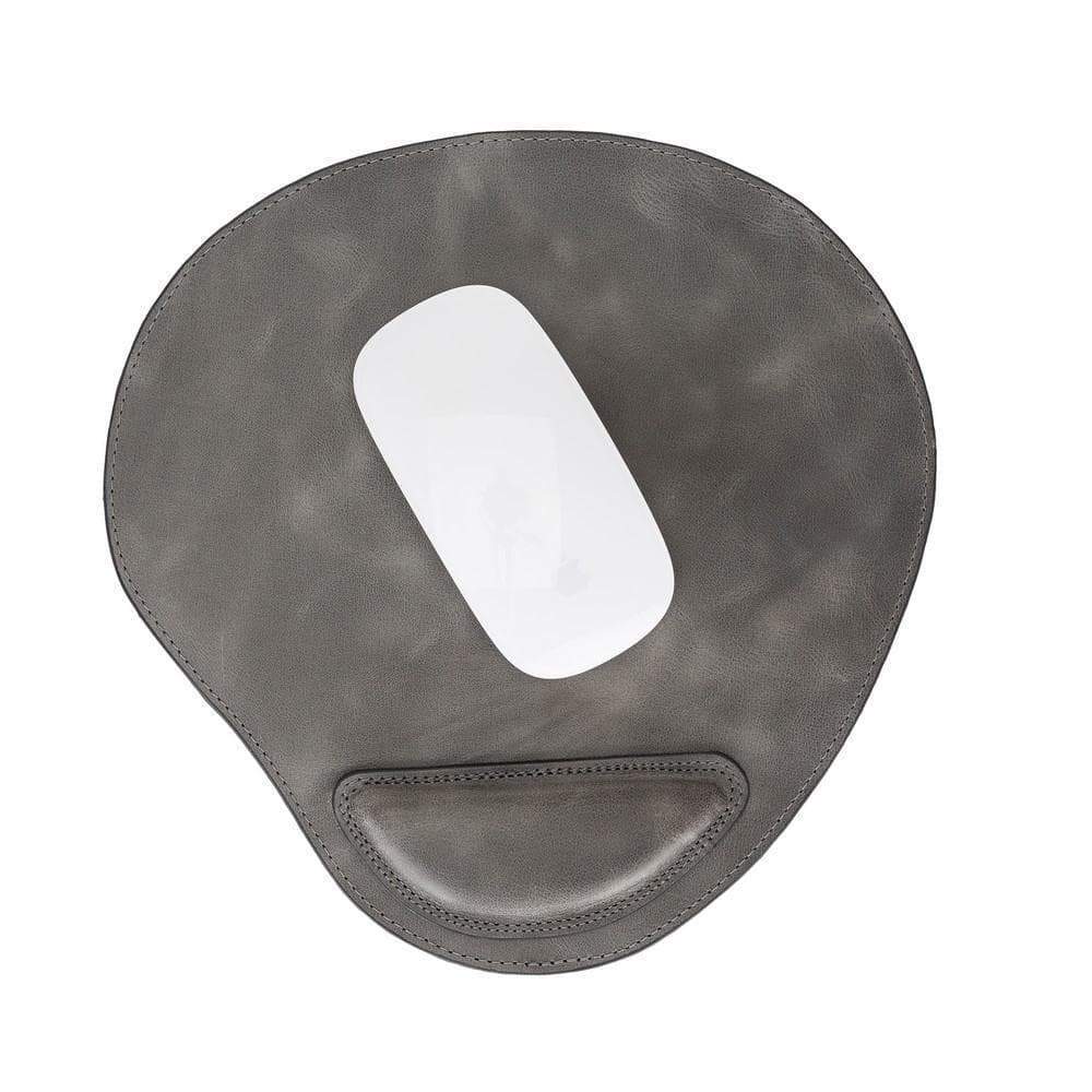 Cushioned Genuine Leather Mouse Pad Gray Bouletta