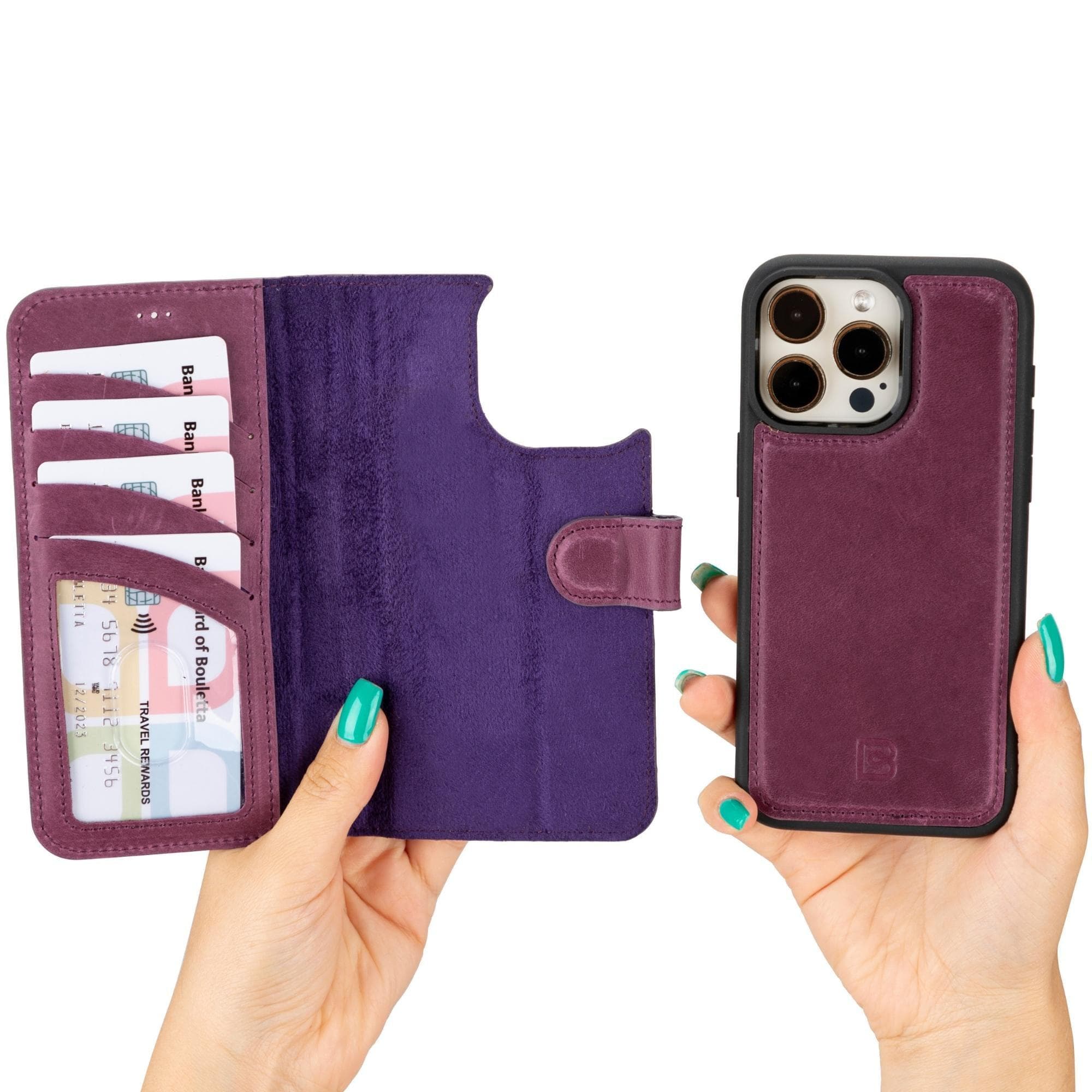 Traveler Leather Wallet Case For iPhone 15 Pro Max.
