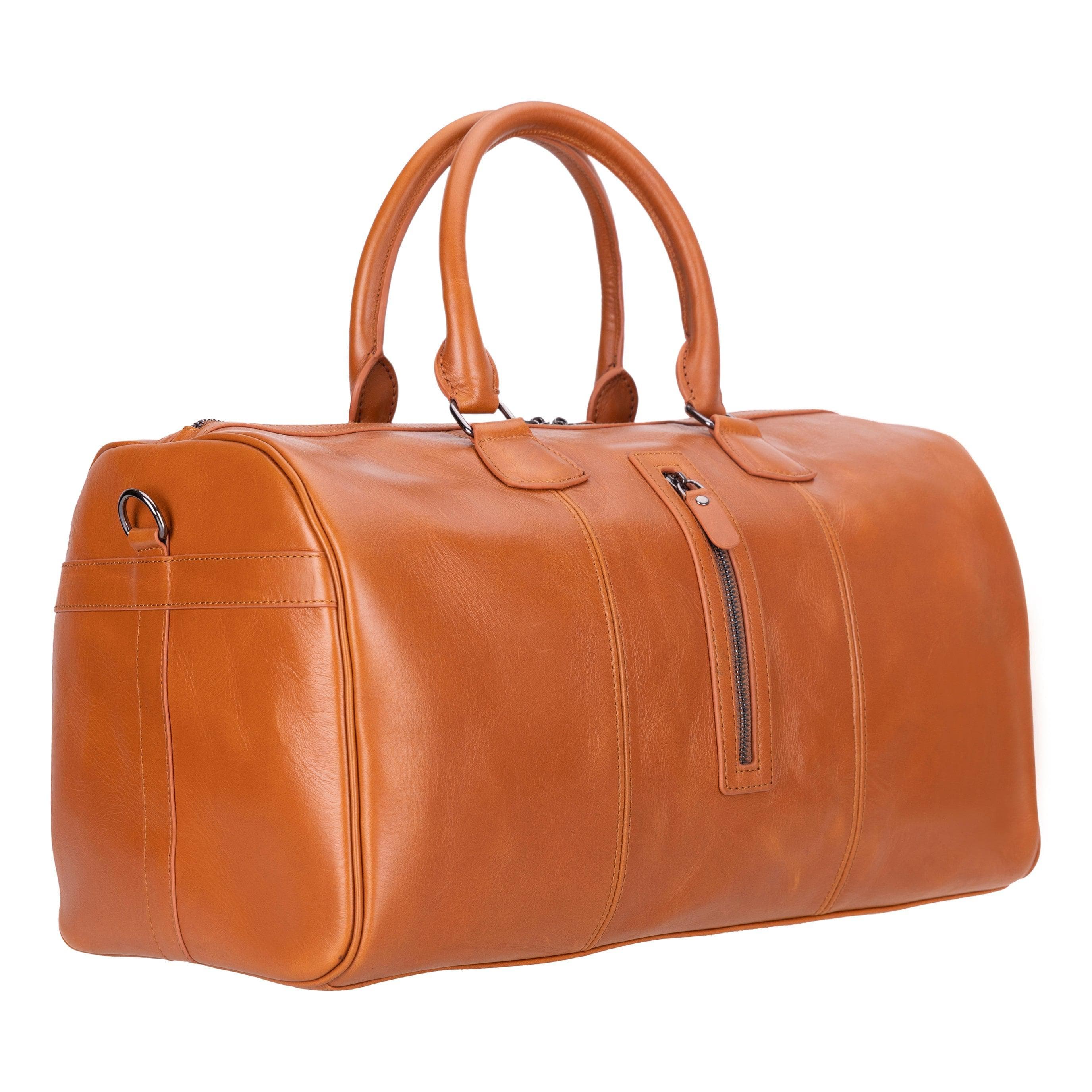Dolly Leather Weekend Duffle Bag Light Gray Bouletta