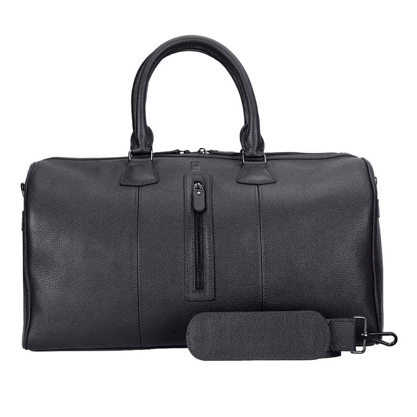 Dolly Leather Weekend Duffle Bag Pebble Black Bouletta