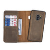 Double Magic Wallet Samsung Galaxy S9 Genuine Leather Case - DMW - Samsung Galaxy S9 / ANTIC DARK BROWN Bouletta