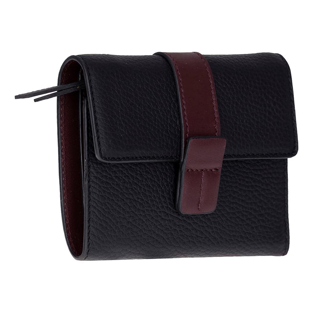 Elba Leather Women's Wallet Black Bordeaux Band Bouletta
