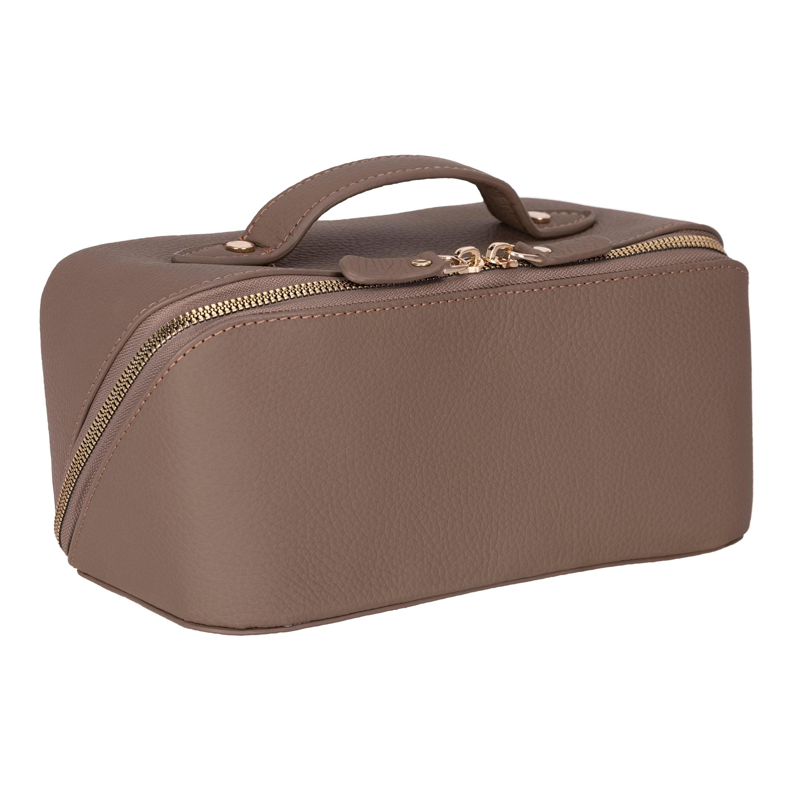 Ella Genuine Leather Dopp Kit Khaki Bouletta