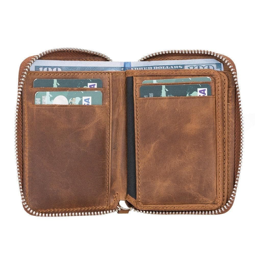 Elvis Genuine Leather Zipper Wallet Bouletta