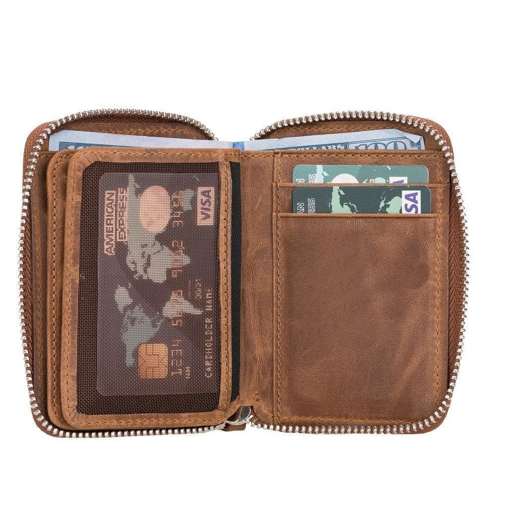 Elvis Genuine Leather Zipper Wallet Bouletta