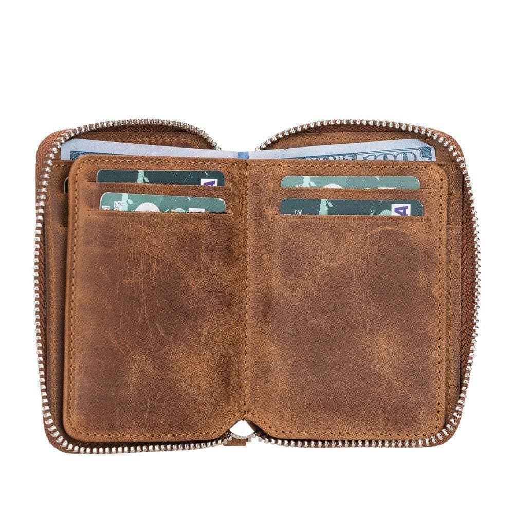 Elvis Genuine Leather Zipper Wallet Bouletta