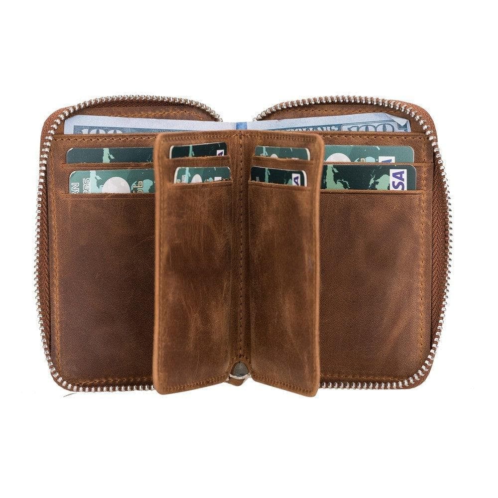 Elvis Genuine Leather Zipper Wallet Bouletta